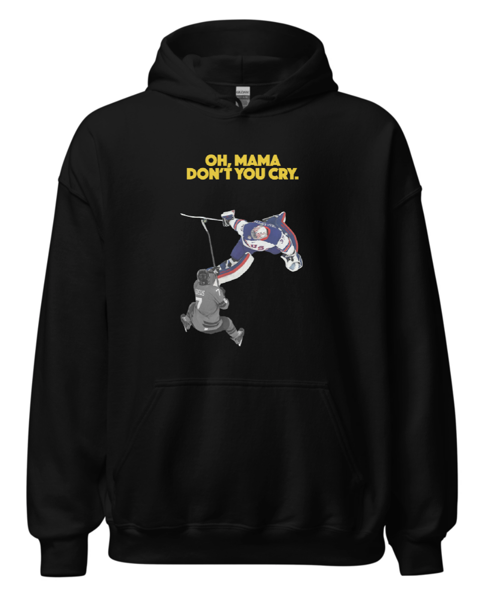 OH, MAMA DON'T YOU CRY: Connor Hellebuyck Hoodie